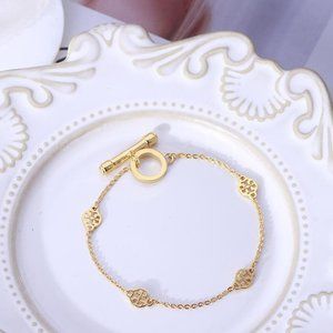 Tory Burch Gold Station Toggle Chain Bracelet with Dust Bag
